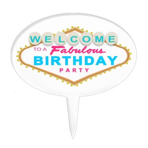 Las Vegas Sign Birthday Party Cake Topper