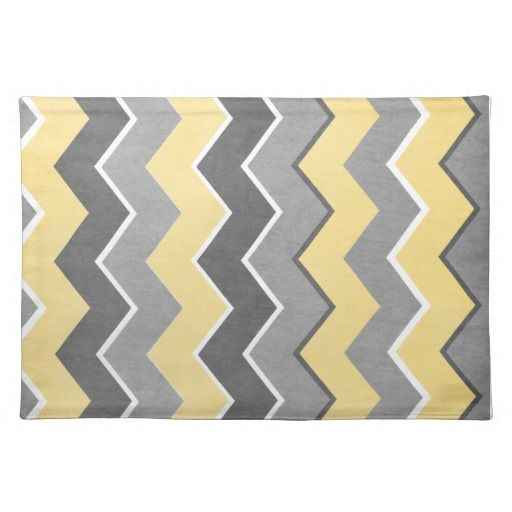 Yellow and Grey Zig Zag Pattern Placemat