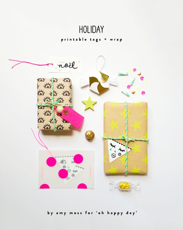 Free Printable: holiday tags & wrap