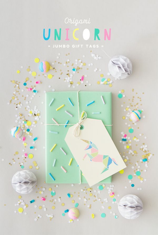 Free Printable Origami Unicorn Gift Tags | Oh Happy Day! | Bloglovin’
