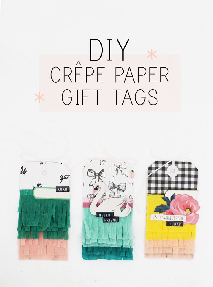 DIY crepe paper gift tags