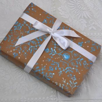 Printing Snowflake Gift Wrap by Vicki Smith