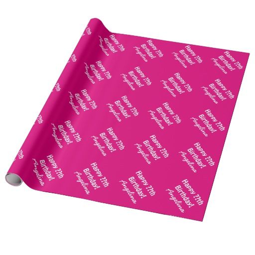 Personalized neon pink Birthday wrappingpaper