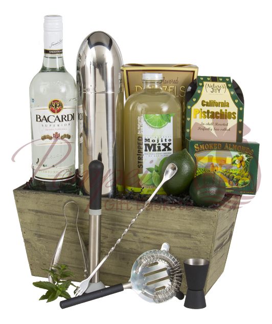 Mojito Time Rum Gift Basket by Pompei Baskets