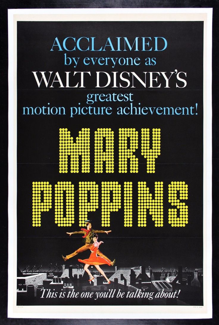 MARY POPPINS * CineMasterpieces ORIGINAL MOVIE POSTER 1964 WALT DISNEY DANCING |...