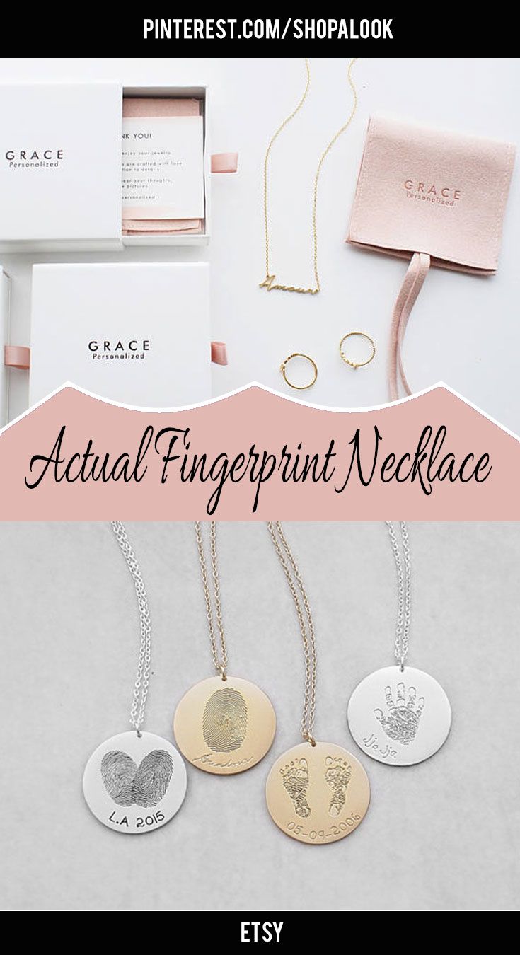 Actual Fingerprint Necklace #afflink #mothersdaygift #gifts