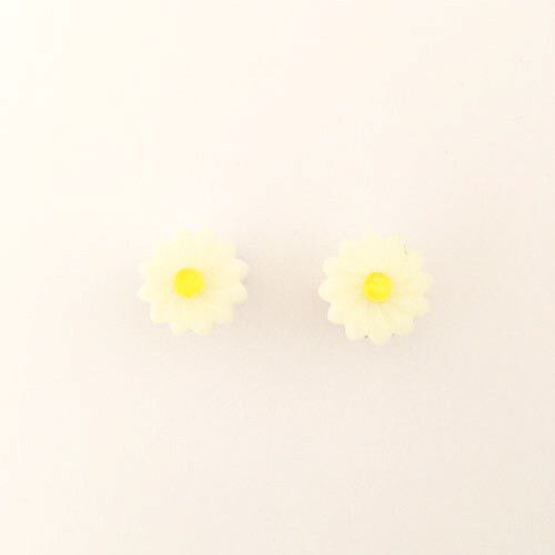 Delightful Daisies (Erstwilder White Resin Earrings), now available. Hand assemb...