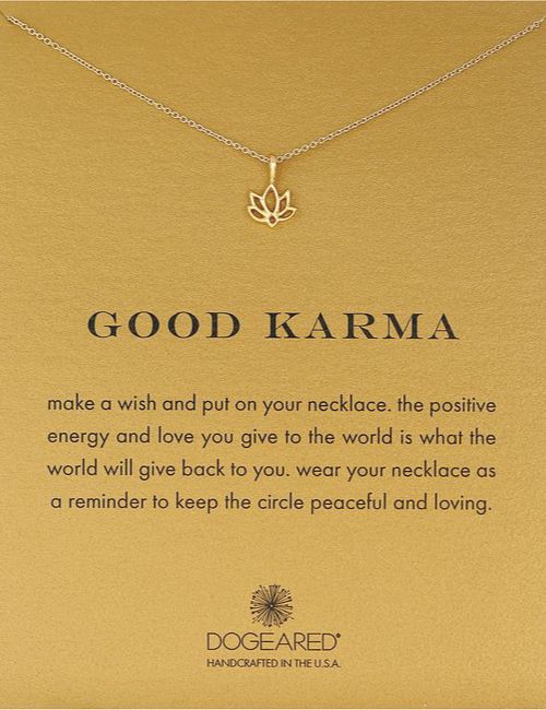 Good Karma Lotus Necklace. Brings positive energy. Necklace with meaningful mess...