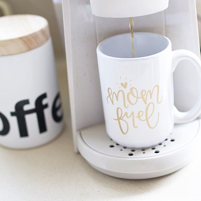 Mom Fuel Mug by Chalkfulloflove☕️ Make your mornings brighter with this gold...