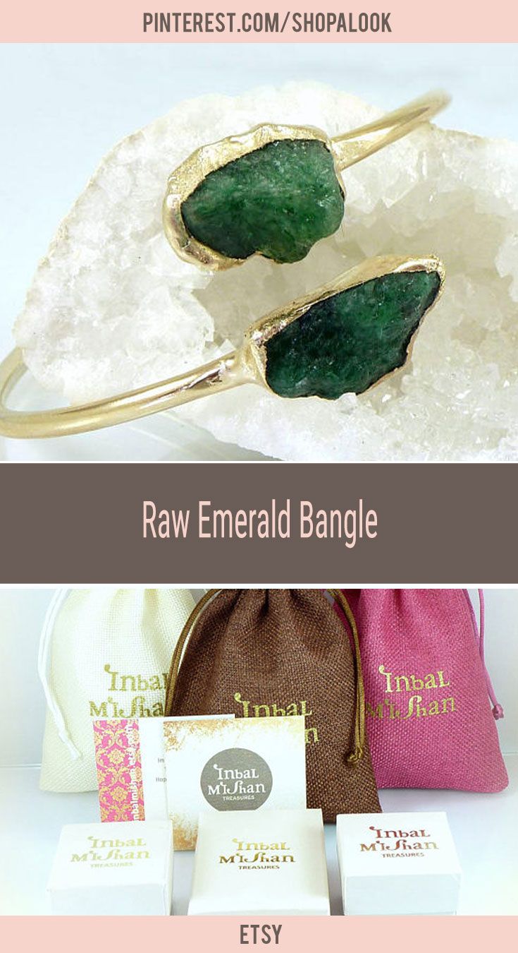 Raw Emerald Bangle #afflink #bangle #mothersdaygift