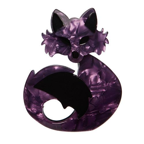 She’s so Foxy (Erstwilder Purple Fox Resin Brooch), now available. Hand assemb...