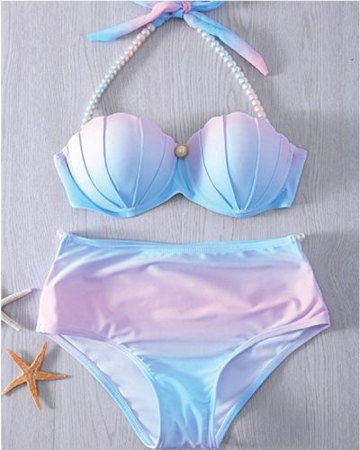 I ❤ this Gradient Mermaid Inspired Bikini (Pretty swimsuits for teens)