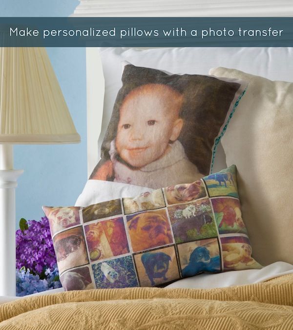 Make personalized pillows with Mod Podge photo transfer medium