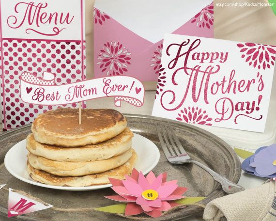 Mother's Day Breakfast in Bed printable DIY kit by KudzuMonster