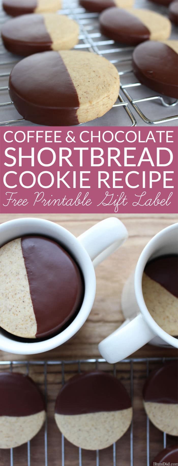 This Coffee and Chocolate Shortbread Recipe is perfect for cookie exchanges and ...