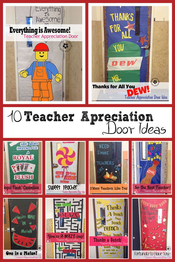 10 Awesome Teacher Appreciation Ideas for Door Decorating at OneCreativeMommy.co...