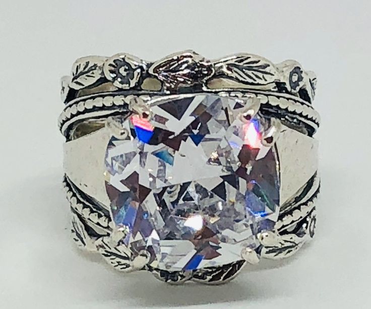 A Flawless Handmade Floral 5.8CT Round Cut Lab Diamond Engagement Ring