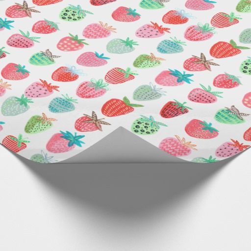 Birthday Strawberry Fruit | Glossy Wrapping Paper