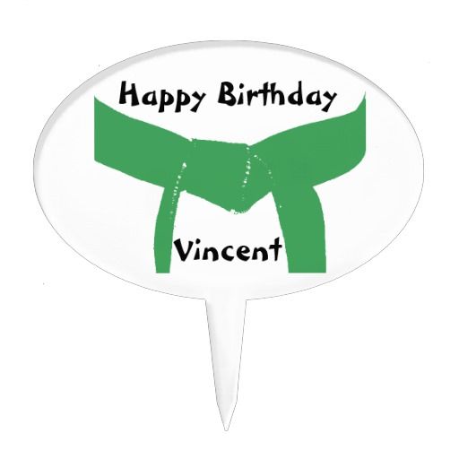 Martial Arts Green Belt Birthday Party Cake Topper