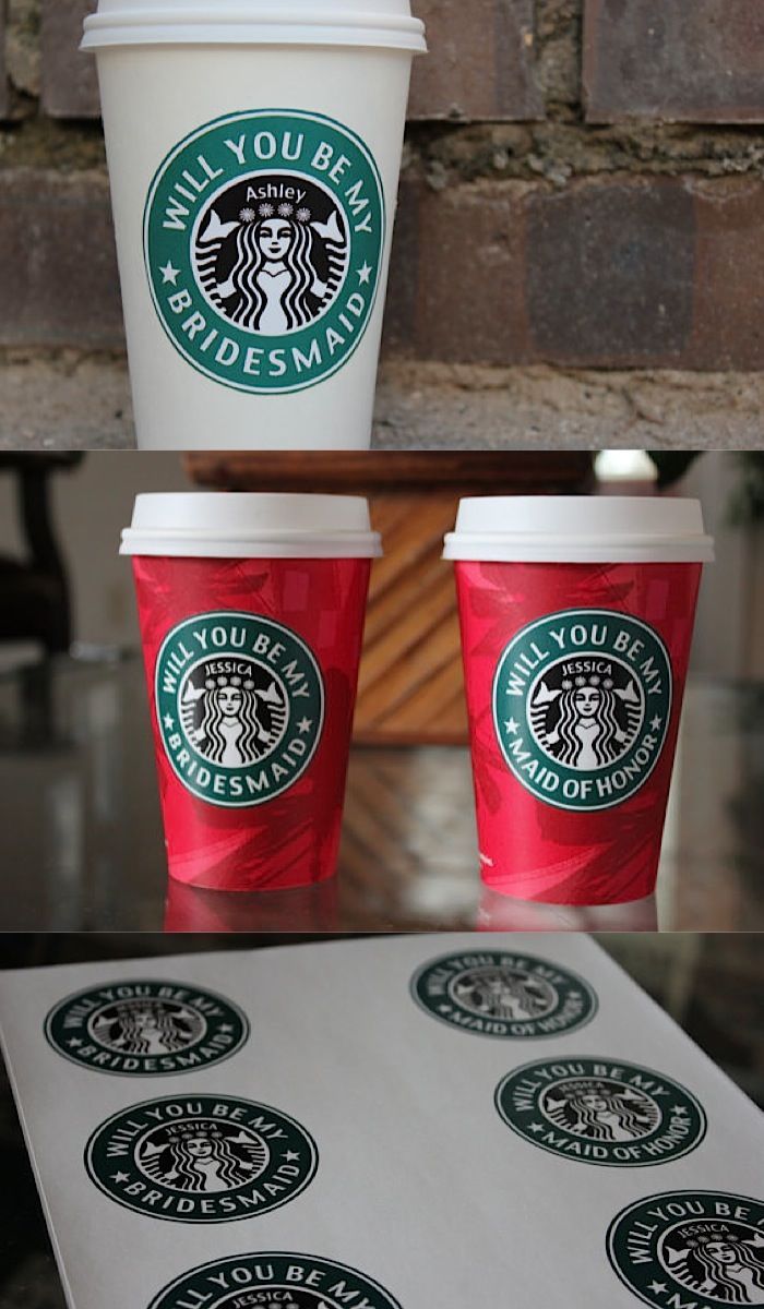 Featured: LoostersShop on Etsy; Bridesmaid proposal Starbucks cups, the perfect ...