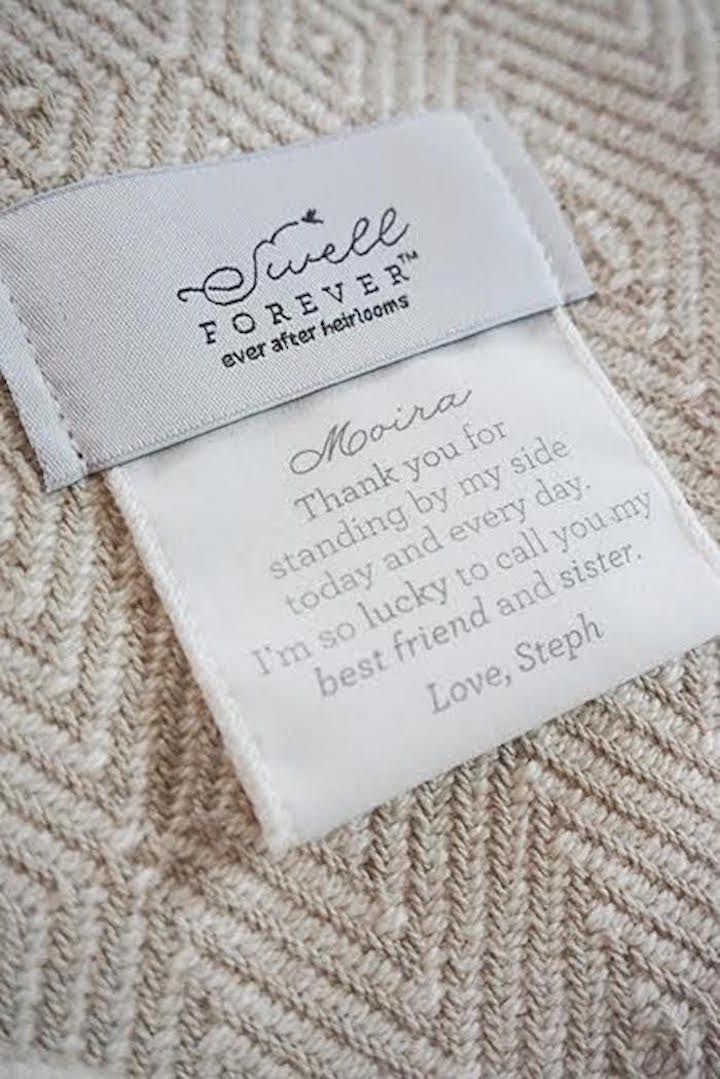 Featured: Swell Forever; Cozy personalized blanket bridesmaid gift idea;