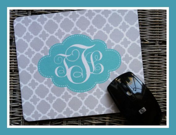 Corporate Gifts  : Mouse Pad Personalized Monogrammed Corporate Gift by ChicMono...