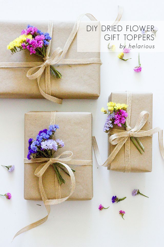 DIY Dried Flower Gift Toppers by Helarious for Craft Hunter