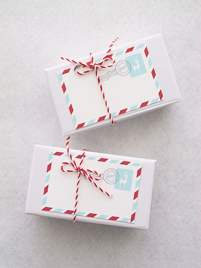 Holiday Mail Stripes Gift Tag » Eat Drink Chic