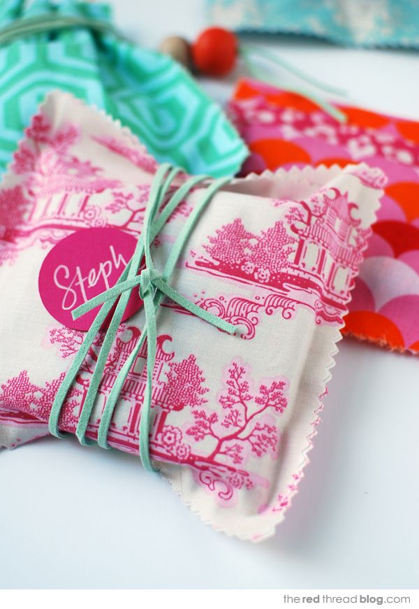 No sew fabric gift bags.