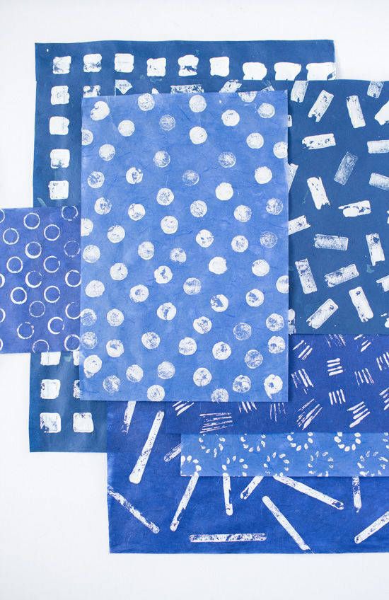 paper stitch blue wrapping