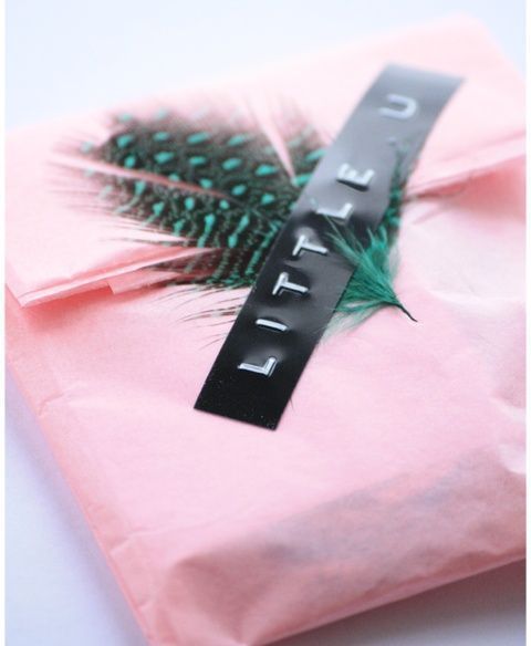 Feather gift wrap.