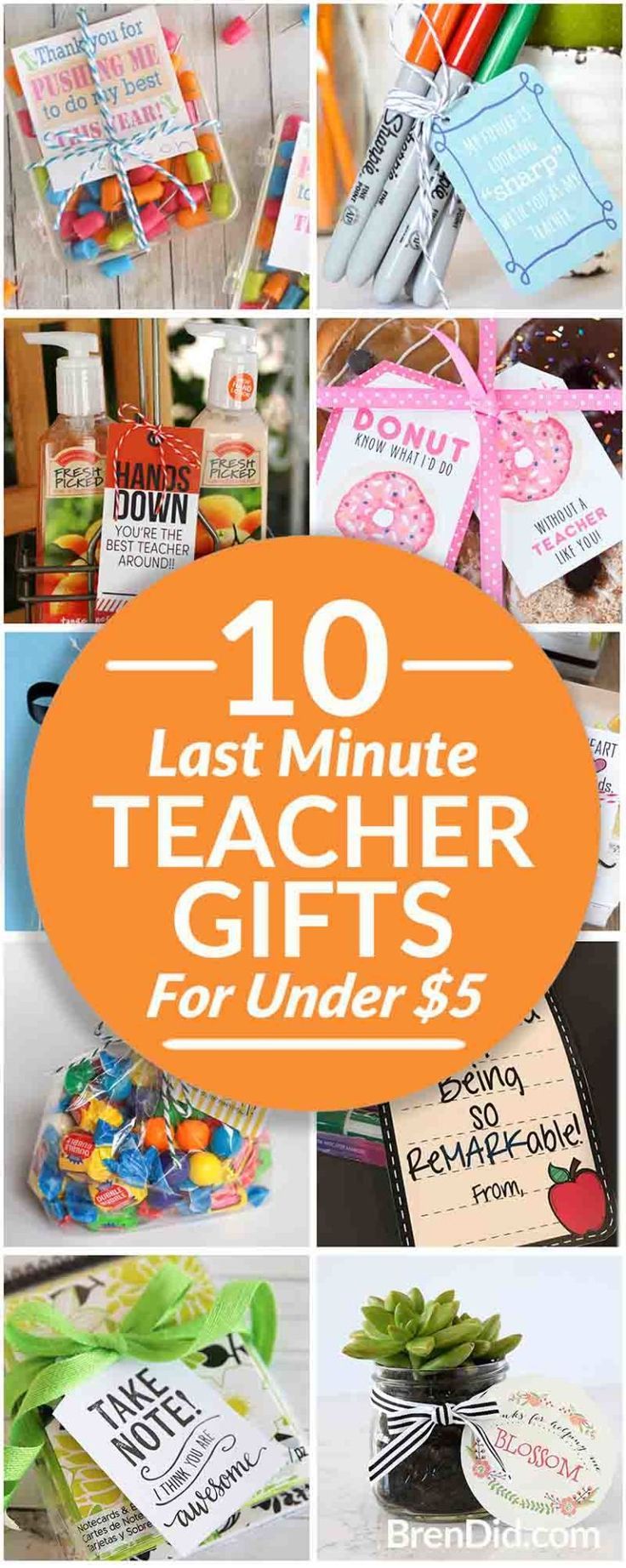 10 easy last minute teacher gifts (with free printables) take less than 5 minute...