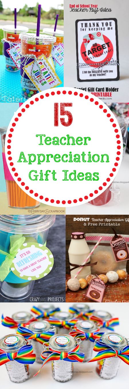Awesome LONG post with a lot of teacher appreciation ideas, gifts, theme week...