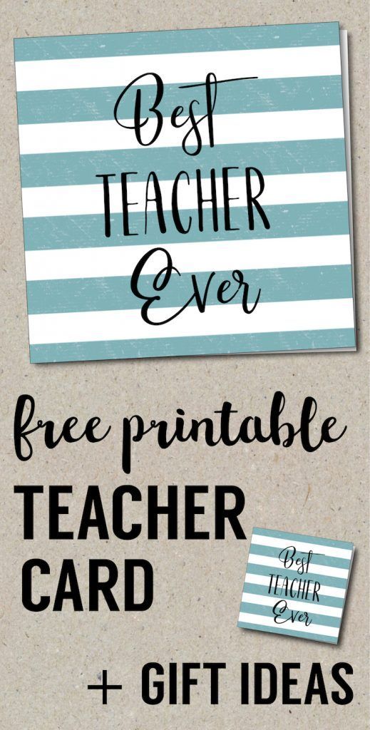 Best Teacher Ever Card Free Printables. Gift Tags for teacher appreciation gifts...