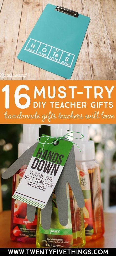 DIY teacher gift ideas that teachers will love. 16 handmade gifts for teachers, ...