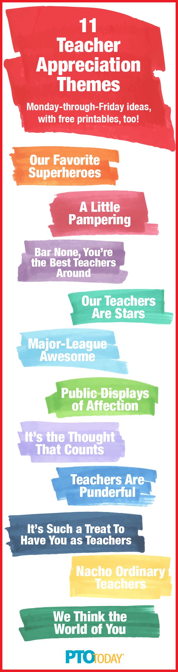 Get our teacher appreciation week theme ideas (and free printables, too!)