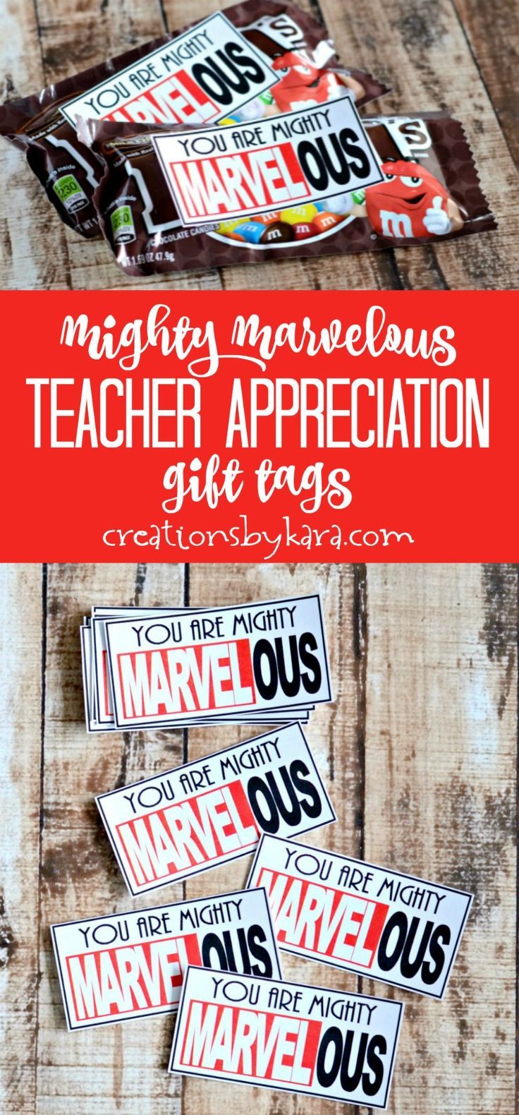 Mighty Marvelous Teacher Appreciation Gift Tags | Superhero Teacher Appreciation...