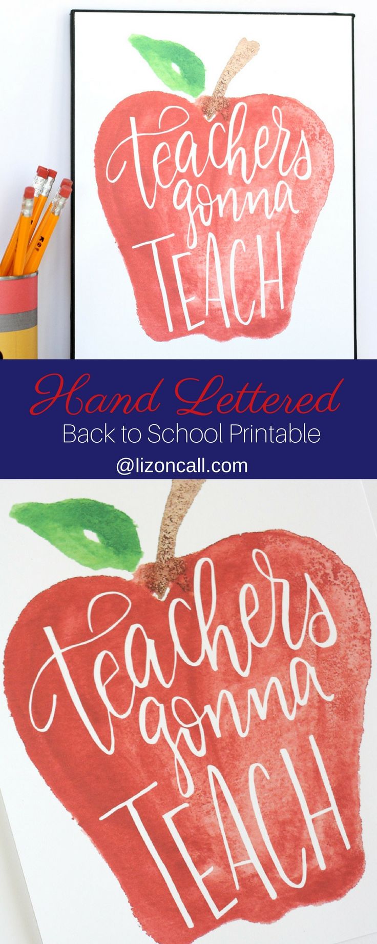 This sweet hand lettered and watercolored teachers gonna teach printable would m...
