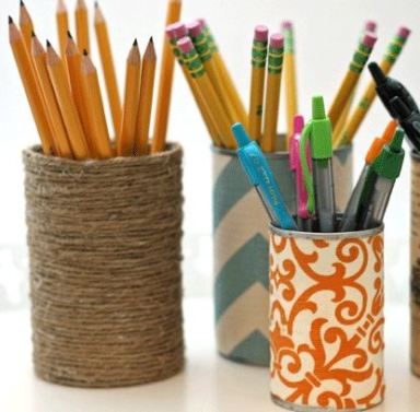 Upcycled pencil holders. | Modern Mrs Darcy