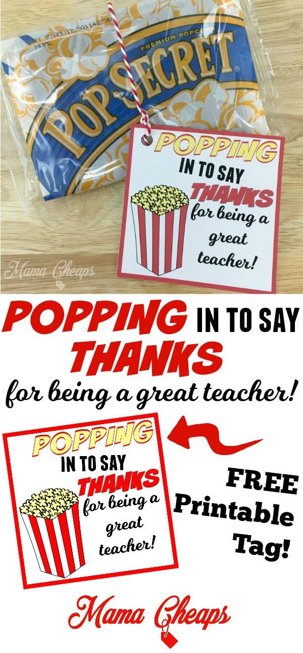 POPPING in to Say THANKS | Popcorn Themed Teacher Gift + Free Printable Tag