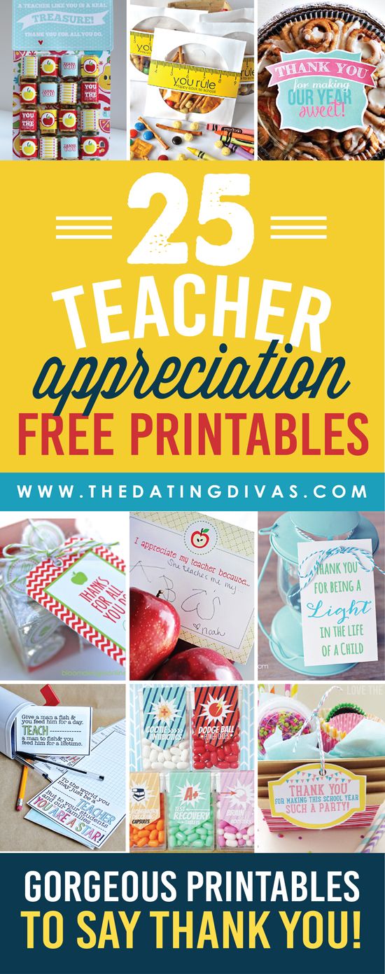 So many CUTE Teacher Appreciation Printables – and the best part is they are a...