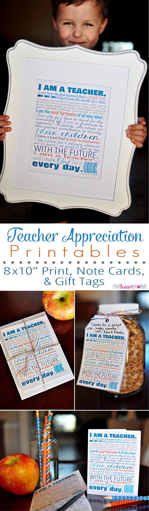 Teacher Appreciation Free Printables ~ 8x10