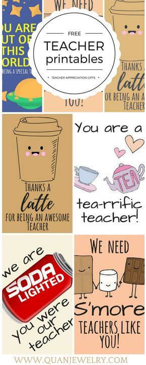 Teacher appreciation thank you cards and gift tags that you can download, custom...