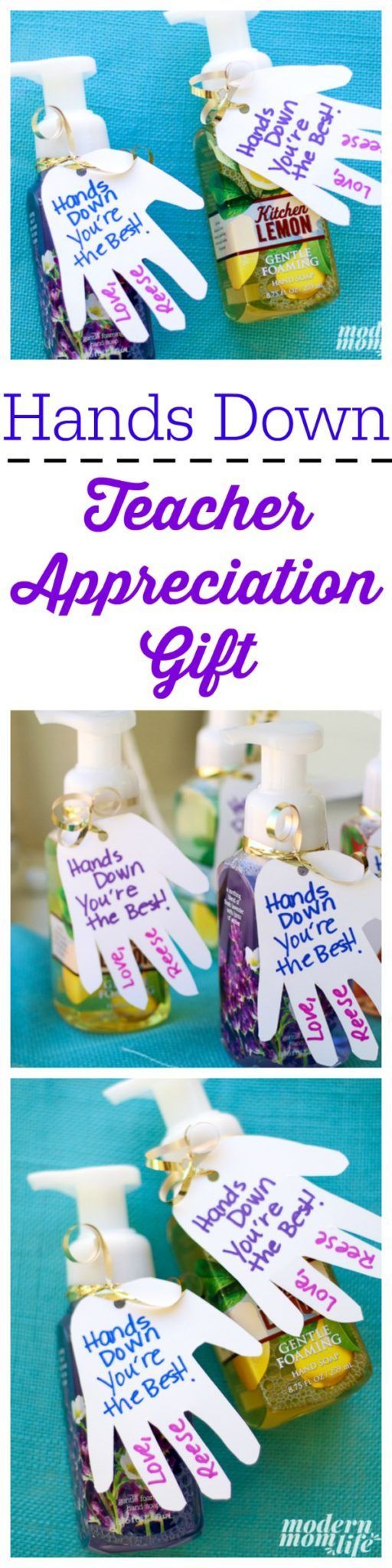 This Hands Down Teacher Appreciation Gift is simple and easy to make. Makes the ...