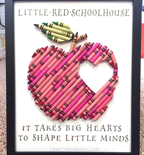 This is the most creative crayon idea I have ever seen! A little red apple with ...