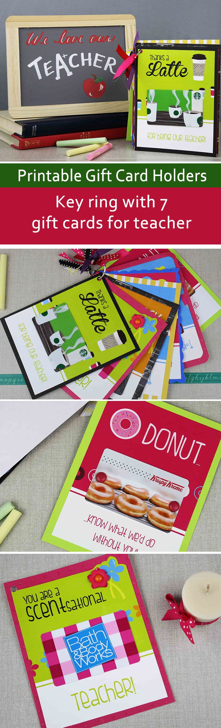 This key ring full of gift cards for teacher is perfect for teacher appreciation...