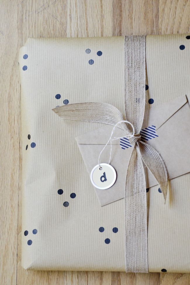 Swoon!: Hand-stamped wrapping paper.