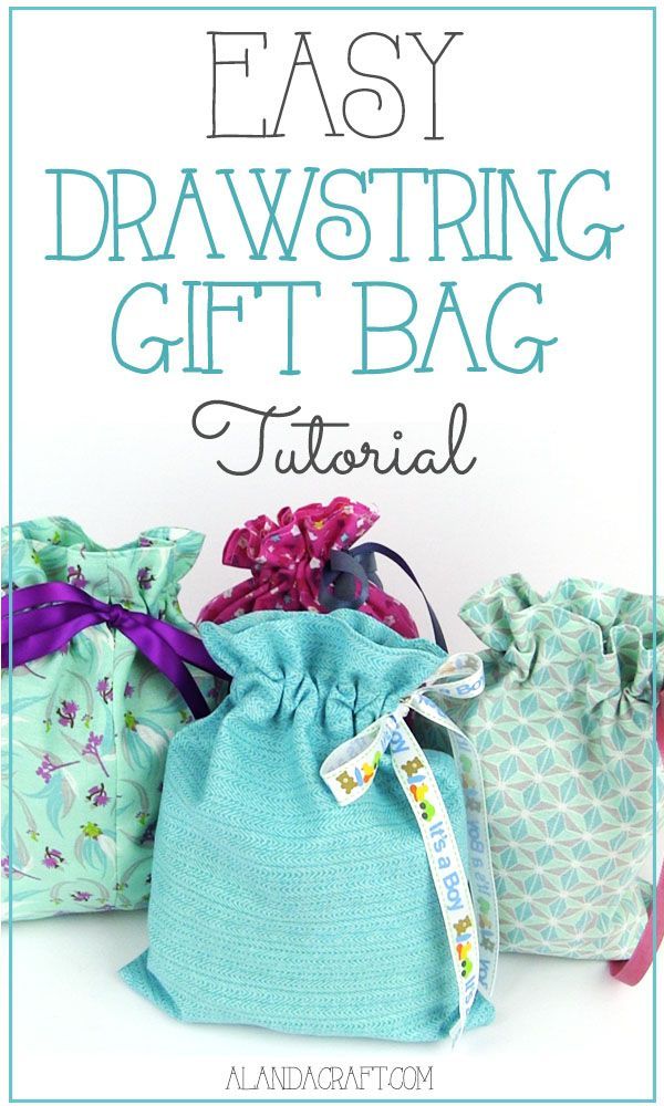 This is the Quick & Easy Drawstring Gift Bag Tutorial. An really easy sewing pro...