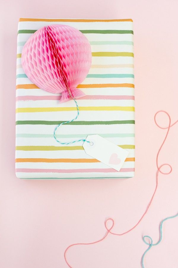 DIY Honeycomb Balloon Gift Toppers | Studio DIY®