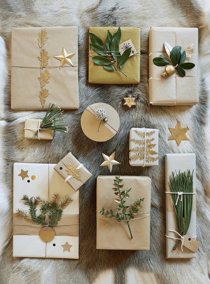 Des paquets cadeaux joliment décorés pour les fêtes ! - natural gift wrapping...